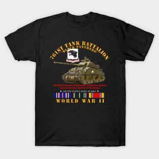 761st Tank Battalion - Black Panthers - w Tank WWII  EU SVC T-Shirt